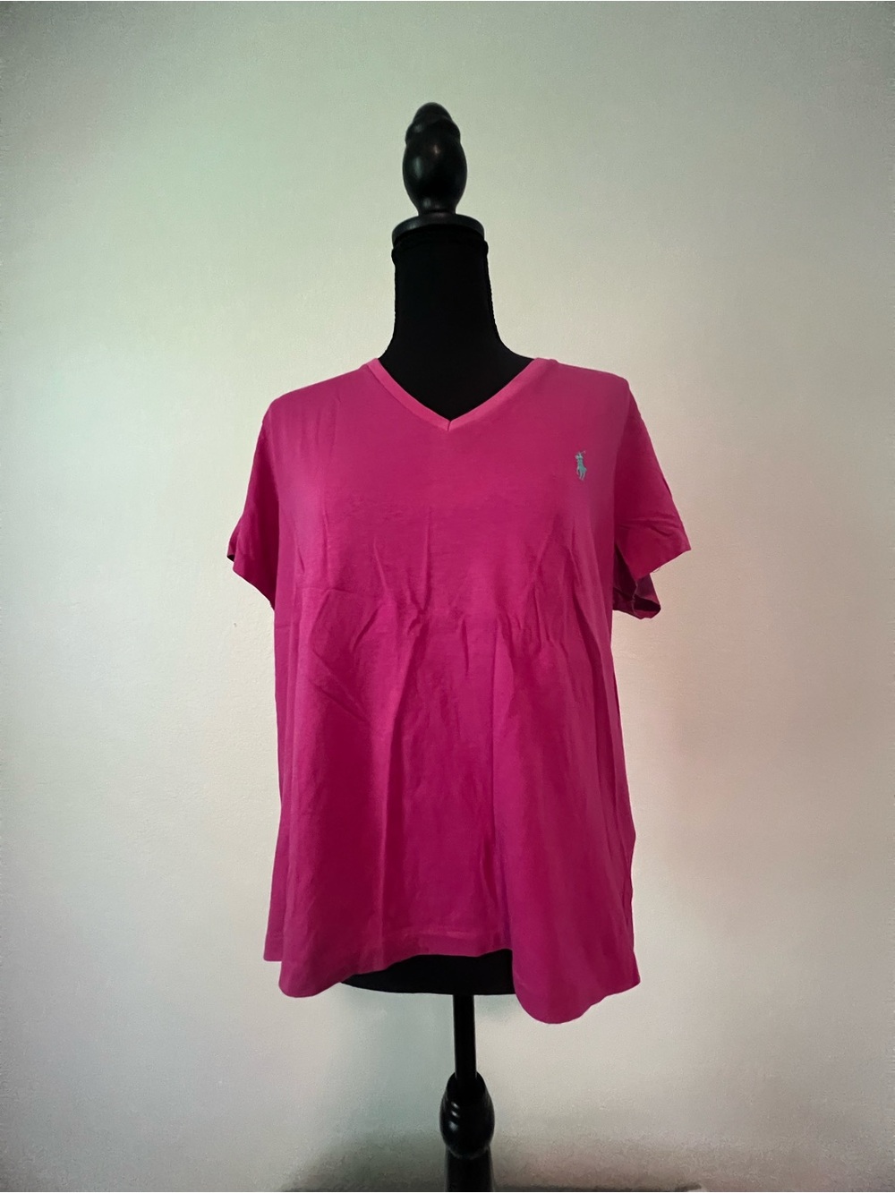 Ralph Lauren Hot Pink V-Neck Short Sleeve Tee